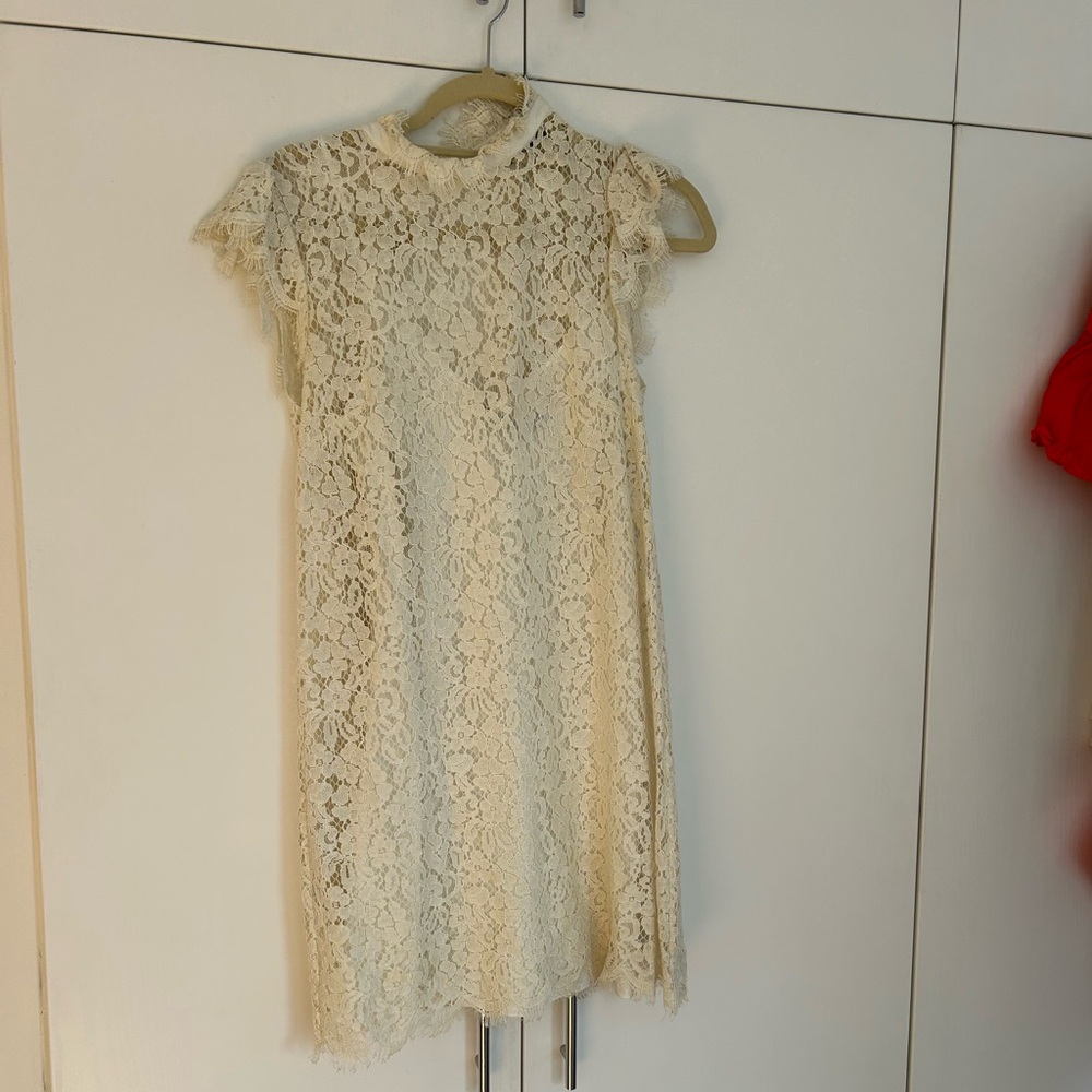 Rachel Zoe white lace mini dress